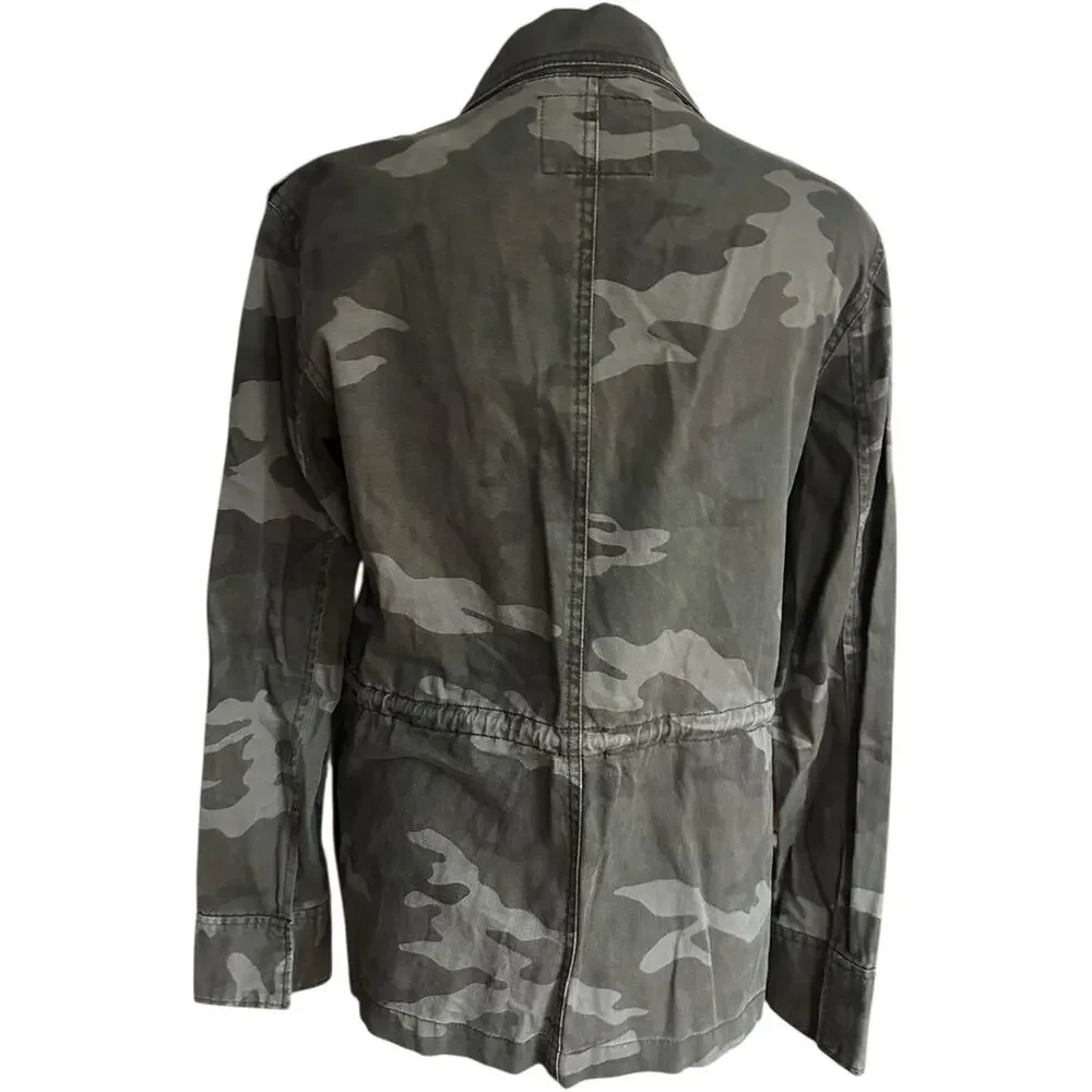 Aeropostale Olive Green Camo Military Utility Jacket Women's S Gorpcore Cotton